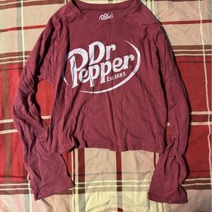 Dr Pepper Maroon Long Sleeve Shirt